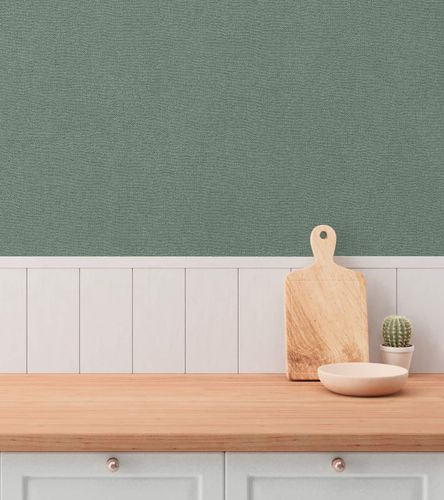 Non-woven wallpaper plain texture modern dark green 79097-4