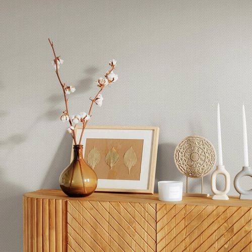 Non-woven wallpaper graphic sisal weave light grey 10536-31