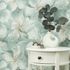 Non-woven wallpaper Floral Green Beige Glitter 10514-18 5