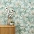 Non-woven wallpaper Floral Green Beige Glitter 10514-18 1