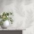 Non-woven wallpaper feathers grey cream glitter 10516-31 5