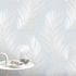 Non-woven wallpaper feathers blue cream glitter 10516-43 5