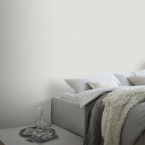 Non-woven wallpaper plain cream grey glitter 10539-14