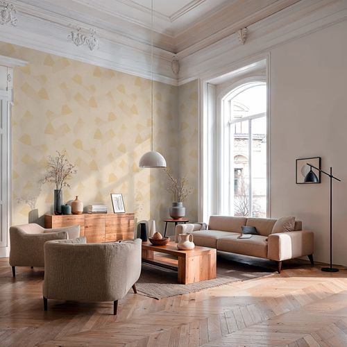 Non-woven wallpaper pattern lines beige cream 79160-1