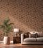 Non-woven wallpaper leaves orange black metallic 79163-3 1
