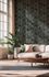 Non-woven wallpaper leaf pattern green blue black 79164-4 5
