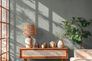 Non-woven wallpaper plain textile look green grey 79166-2 1