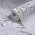 Non-woven Wallpaper Leaves Tendrils White Blue Brown 89017 4