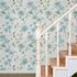 Non-woven Wallpaper Flowers Leaves White Blue Green 89022 1