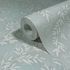 Non-woven Wallpaper Floral Leaves Twigs Green Cream 89027 4