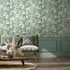 Non-woven Wallpaper Flowers Twigs Blue Green White 89037 1