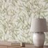 Non-woven Wallpaper Leaves Cream Green Glitter 10587-07 5