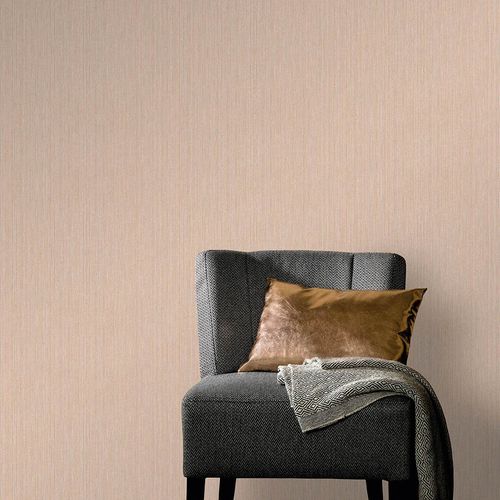 Non-woven Wallpaper Plain Orange Silver Metallic 10590-04