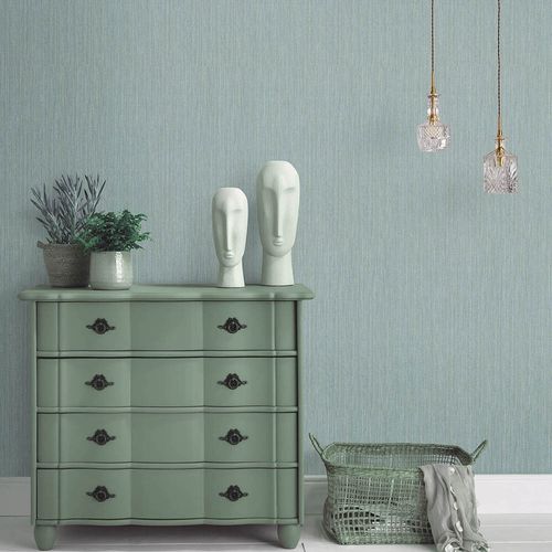 Non-woven Wallpaper Plain Blue Silver Metallic 10590-19
