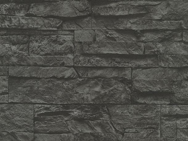 Wallpaper natural stone bricks black AS Creation 7071-23