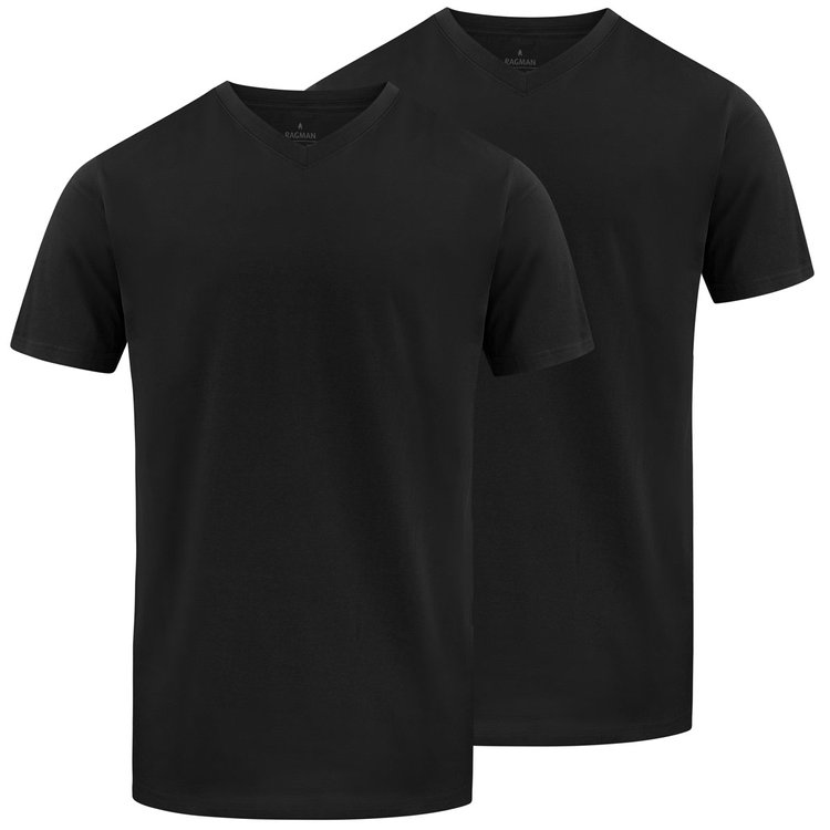 Extra lange T-Shirts Herren in schwarz im 2er-Pack