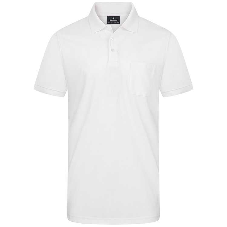 Softknit Poloshirt extra lang - weiß