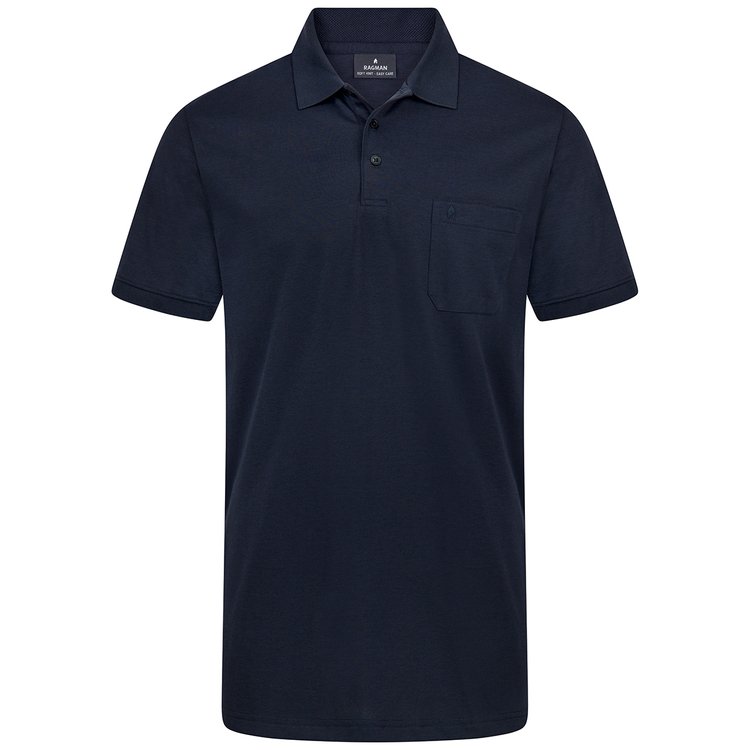 Softknit Poloshirt extra lang - dunkelblau