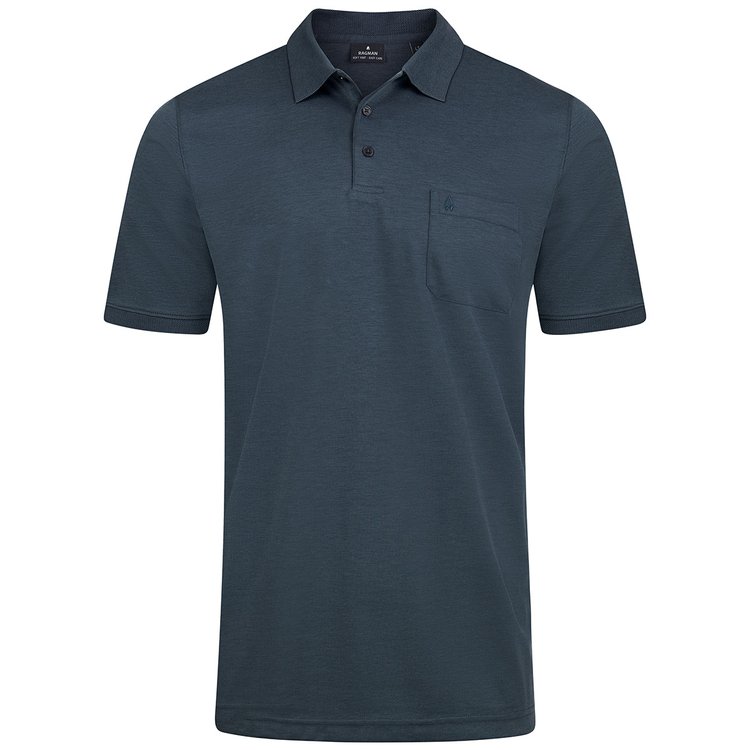 Softknit Poloshirt extra lang - blau