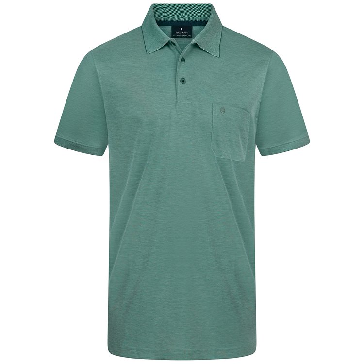Softknit Poloshirt extra lang - grün