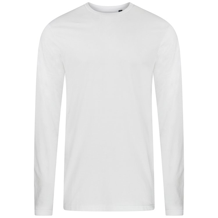 Langarmshirt extra lang Herren Rundhals weiß
