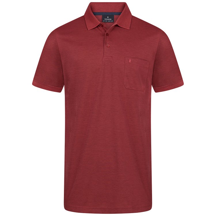 Softknit Poloshirt extra lang - rot