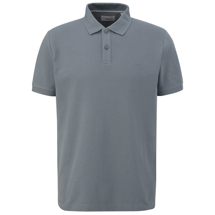 Poloshirt extra lang in grau mit Piqué-Struktur und kleinem s.Oliver-Logo auf der Brust.