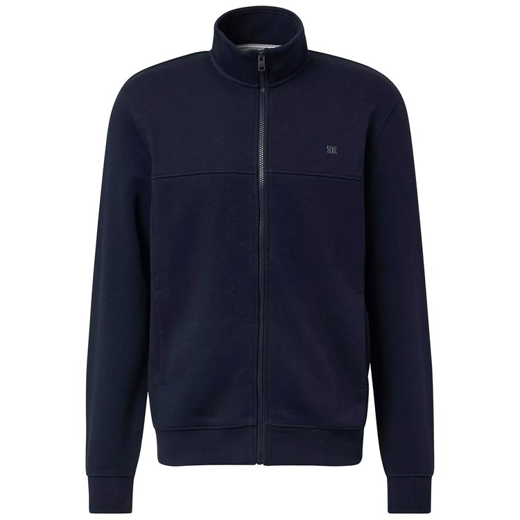 Extra lange Sweatjacke mit Stehkragen - dunkelblau