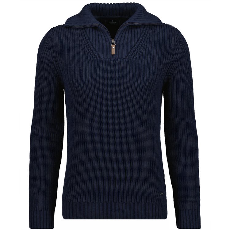 Troyer Strickpullover extra lang - dunkelblau
