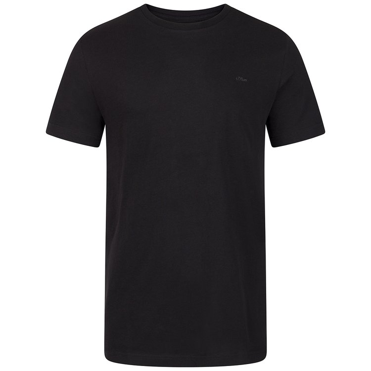 Herren T-Shirt extra lang geschnitten schwarz Rundhals