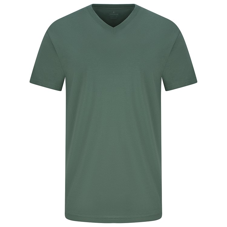 T-Shirt extra lang - V-Ausschnitt - salbeigrün