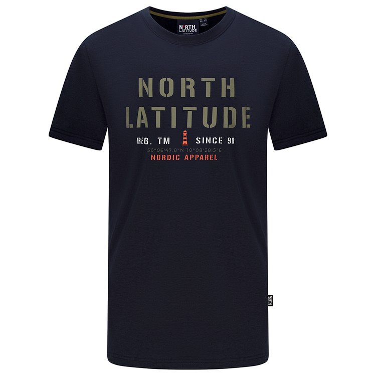 T-Shirt extra lang geschnitten mit Logo-Schriftzug in dunkelblau