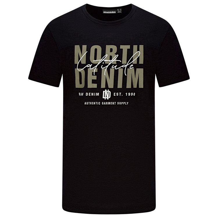 T-Shirt Überlänge mit Logo-Print in schwarz