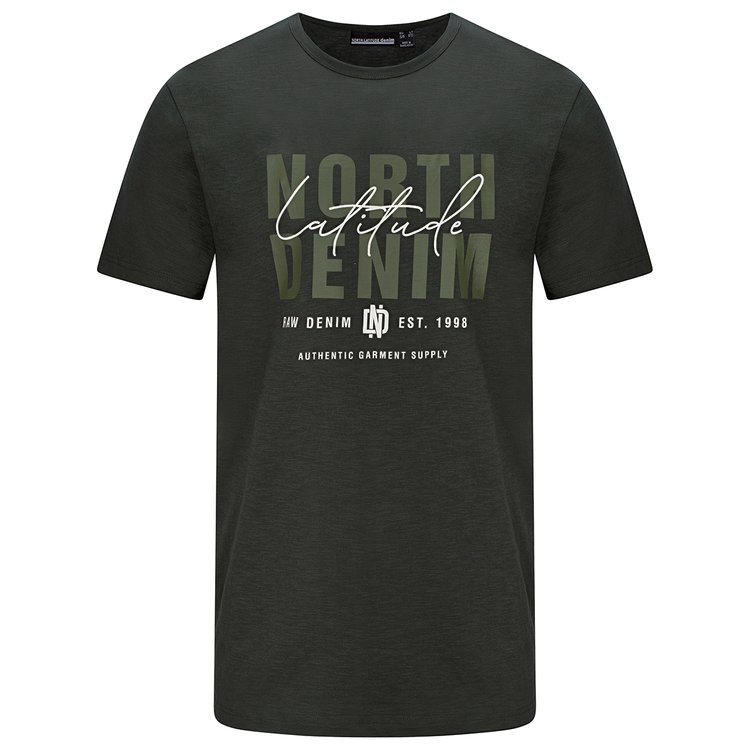 T-Shirt Überlänge mit Logo-Print in oliv