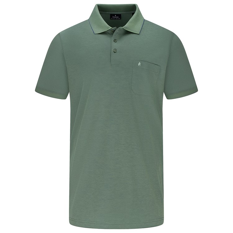 Softknit Poloshirt extra lang - schilfgrün
