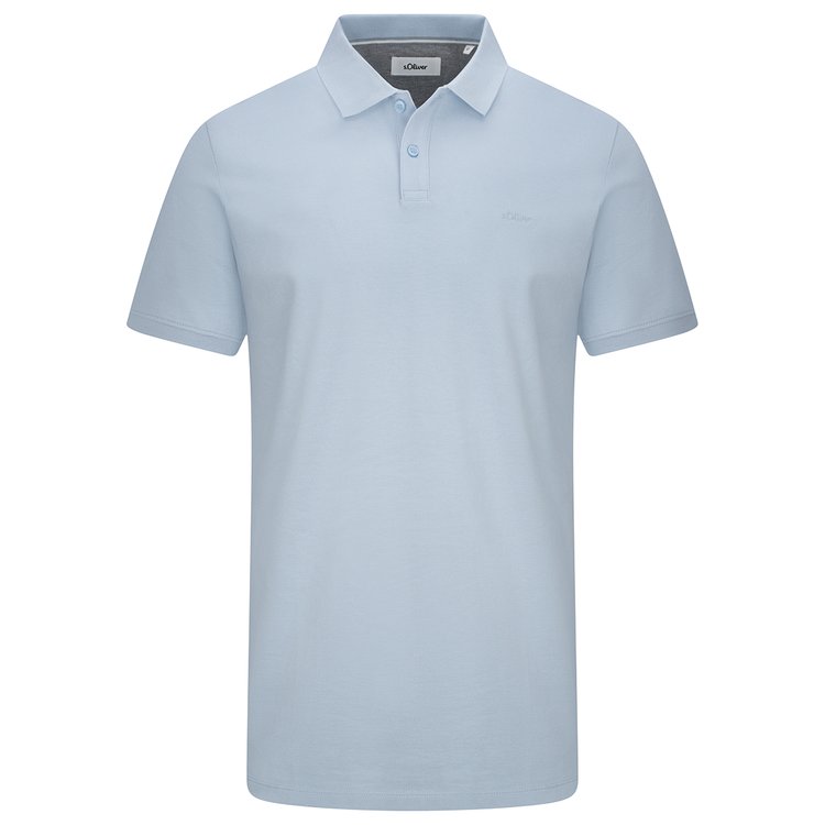 Piqué Poloshirt extra lang - hellblau