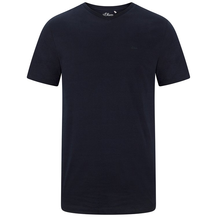 Basic T-Shirt extra lang - V-Ausschnitt - dunkelblau