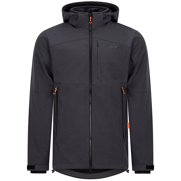 Softshelljacke extra lang mit Microfleece-Futter in anthrazit melange