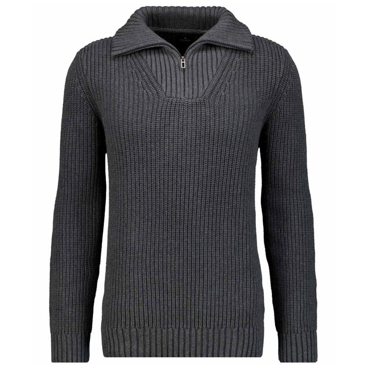 Troyer Strickpullover extra lang - anthrazit
