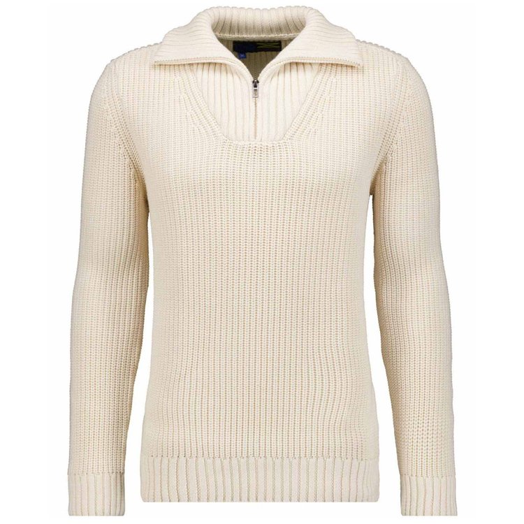 Troyer Strickpullover extra lang - beige/creme