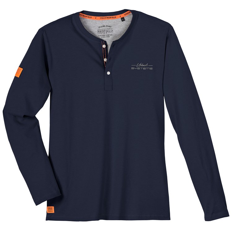Extra langes Longsleeve mit Knopfleiste - dunkelblau