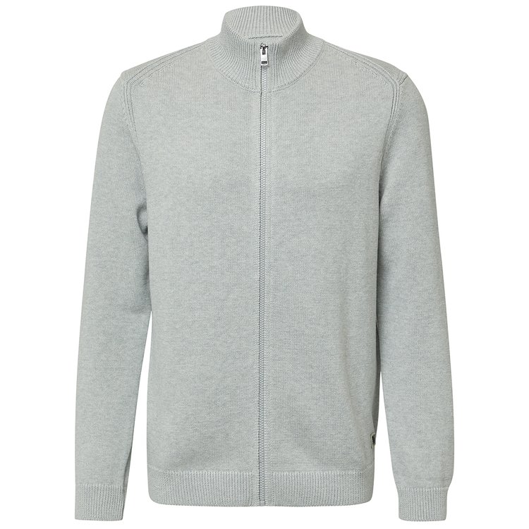 Extra lange Strickjacke aus Baumwolle - hellgrau