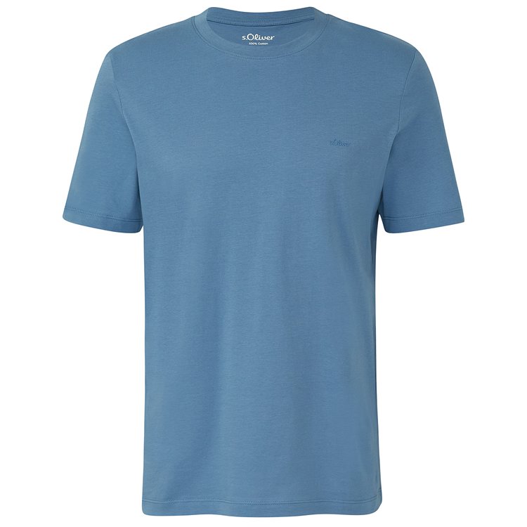 T-Shirts extra lang Basic blau Rundhals