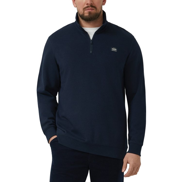 Sweatshirt extra langer Arm Troyer dunkelblau