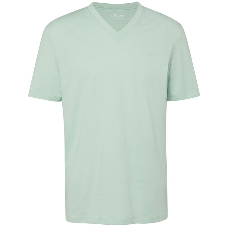 Basic T-Shirt extra lang - V-Ausschnitt - mintgrün