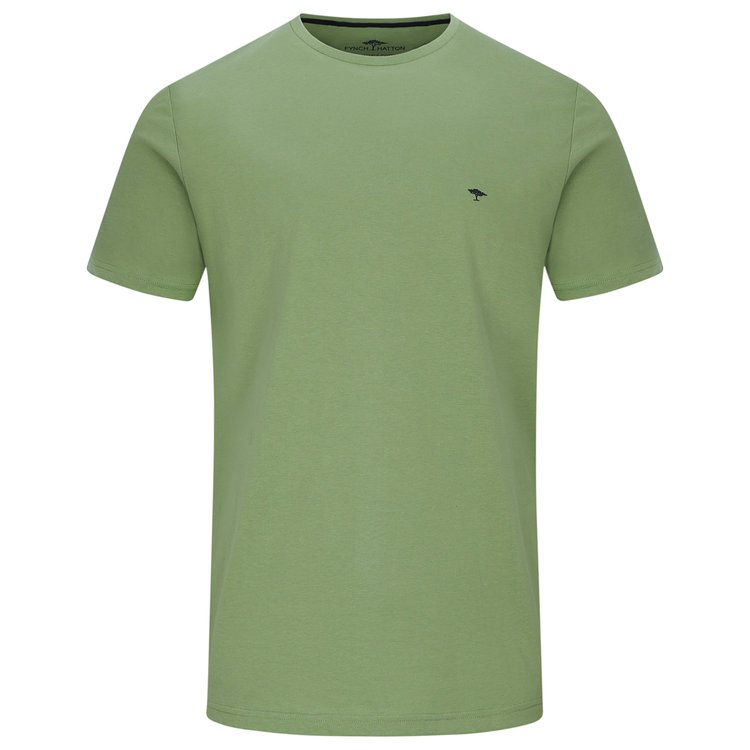 Herren T-Shirt extra lang grün Rundhals