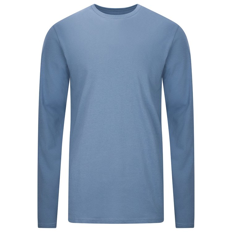 Longsleeve extra lange Ärmel Rundhals blau
