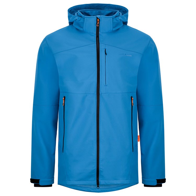 Herren Softshelljacke mit extra langen Ärmeln in azurblau