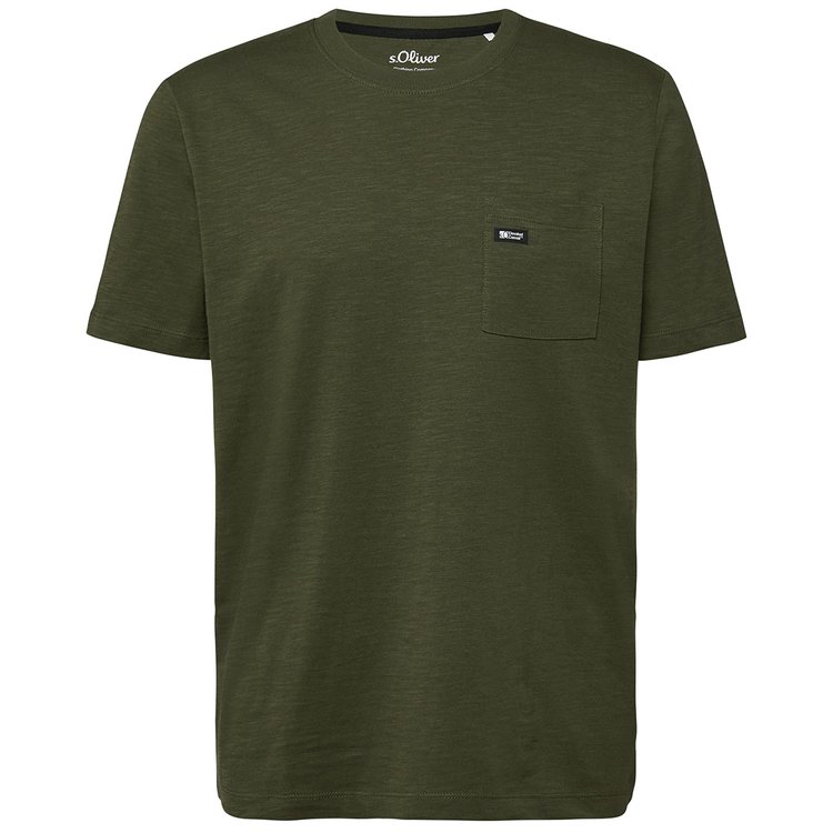 Flammgarn T Shirt extra lang Herren Brusttasche oliv