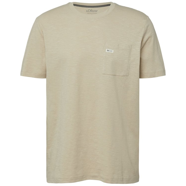 Flammgarn T Shirt extra lang mit Brusttasche sand